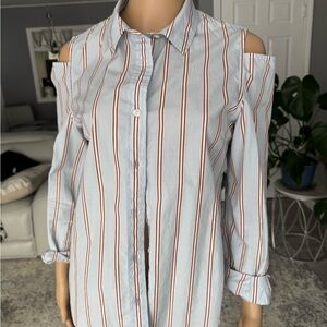 Striped Cold Shoulder Women's Top